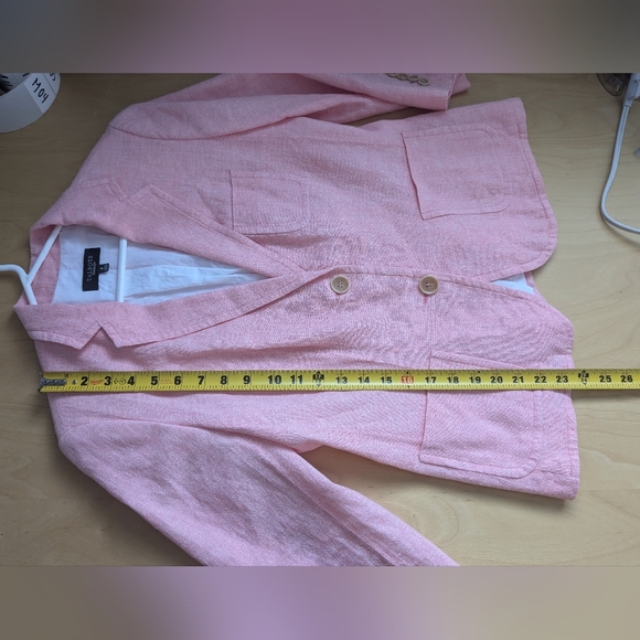 TALBOTS Women Blazer mix of Linen Cotton Pink salmon color size 8 - Picture 9 of 9